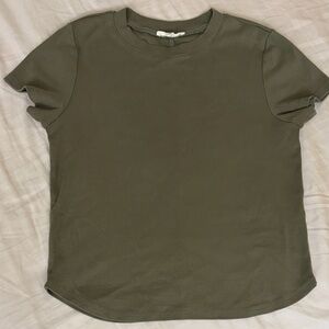Madewell Olive Green Ribbed Short Sleeve Tee Crew Neck